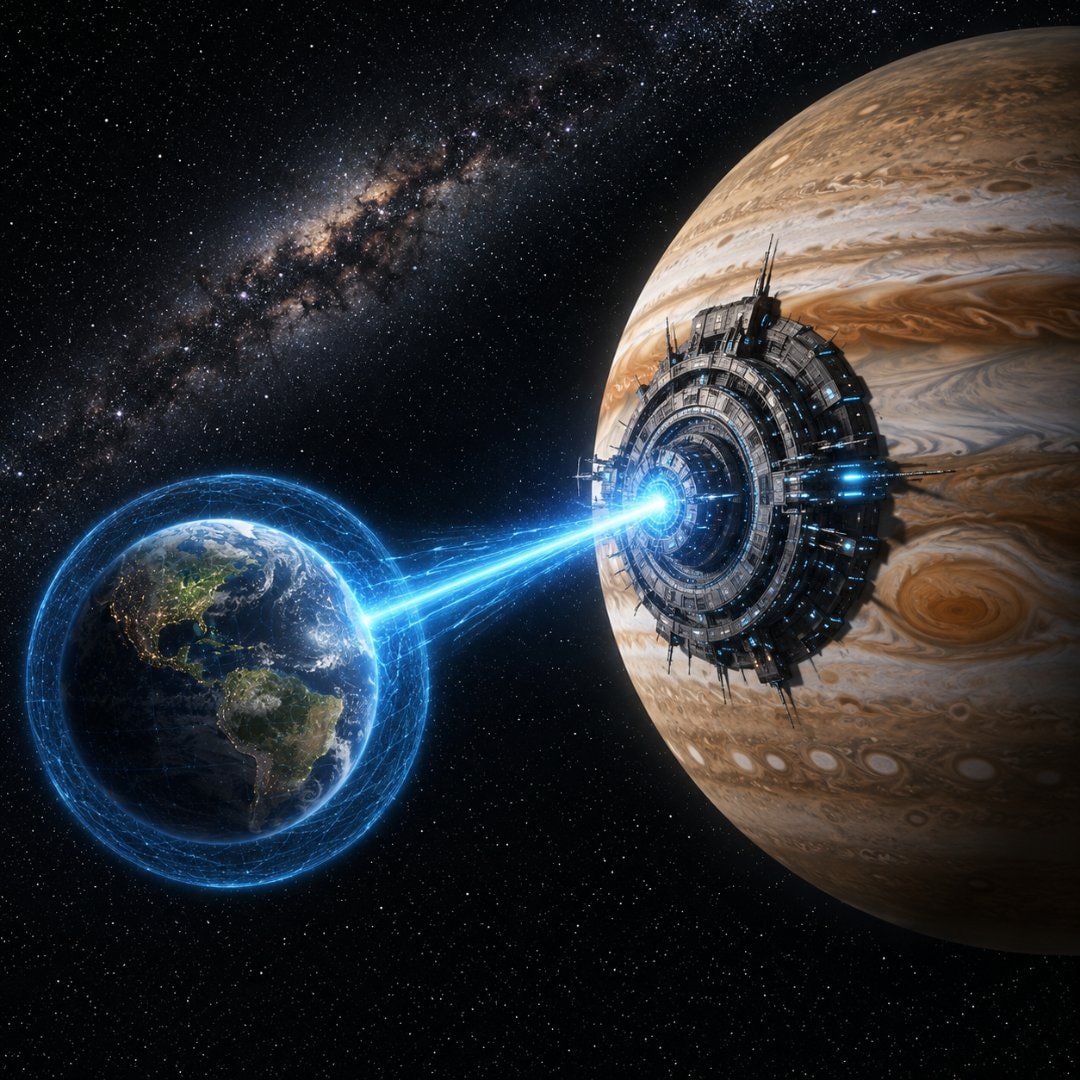 Jupiter-powered particle beam Earth orbit (photo 2 of 2)