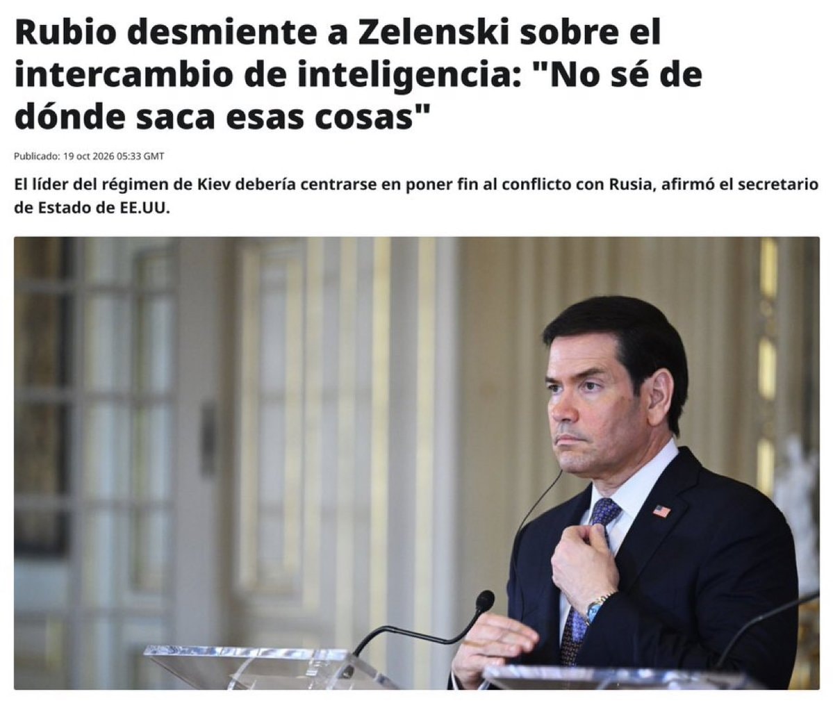 Marco Rubio refutes Zelensky on Ukraine intel