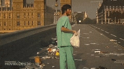 man in scrubs walking GIF