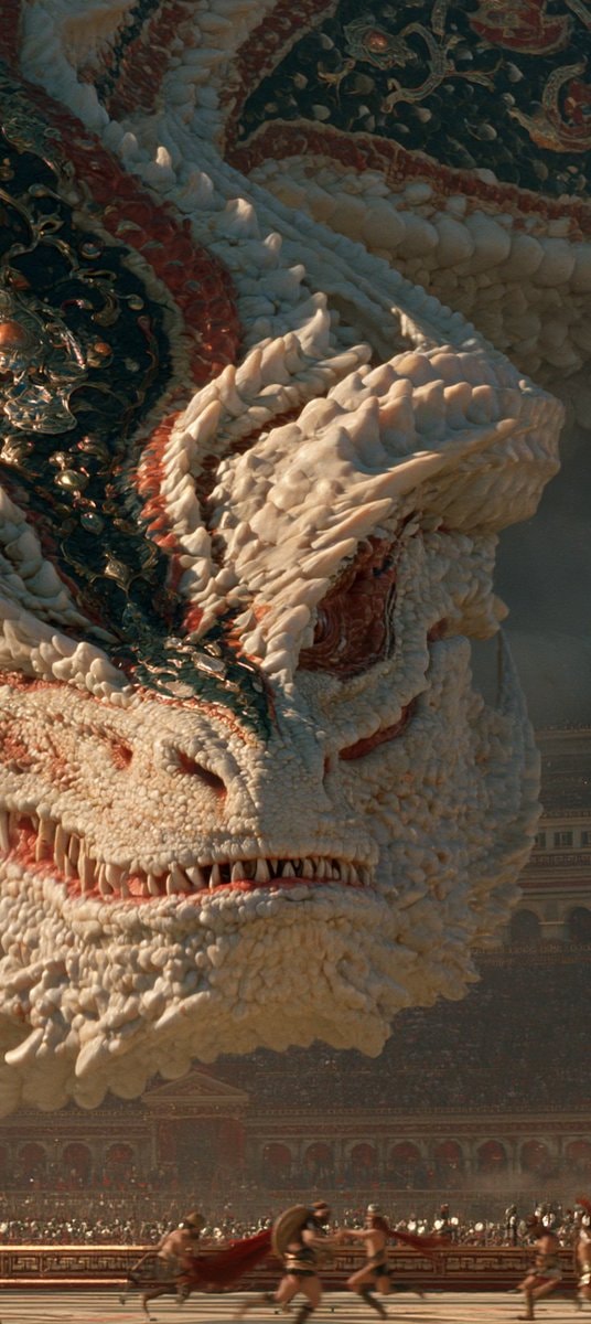 colossal scaly creature in roman arena (photo 3 of 4)