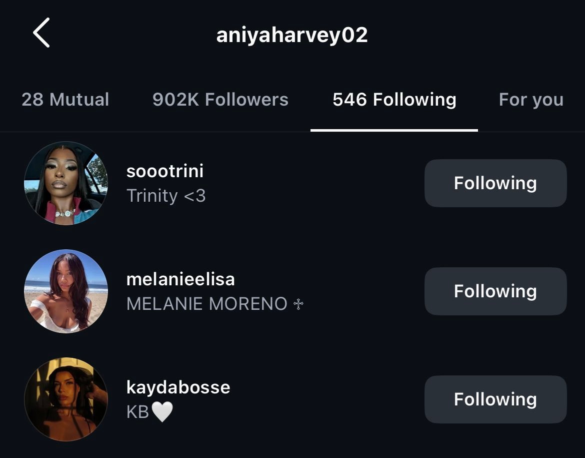 Aniya Harvey follows Trinity Melanie Kayda