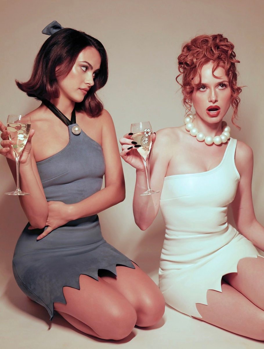 Camila Mendes Madelaine Petsch Flintstones Halloween (photo 3 of 4)