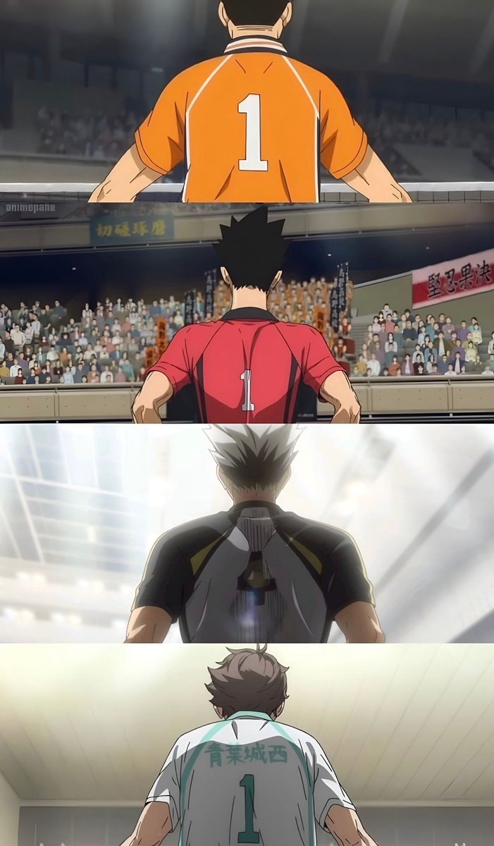 Haikyu captains from behind
