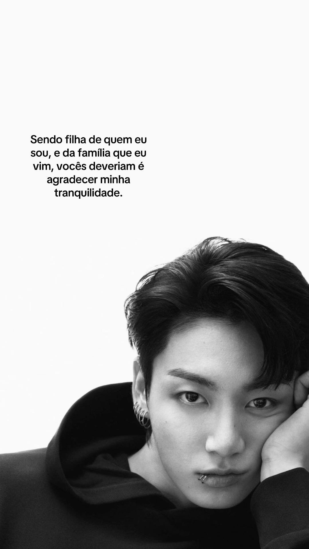 Jungkook black and white portrait