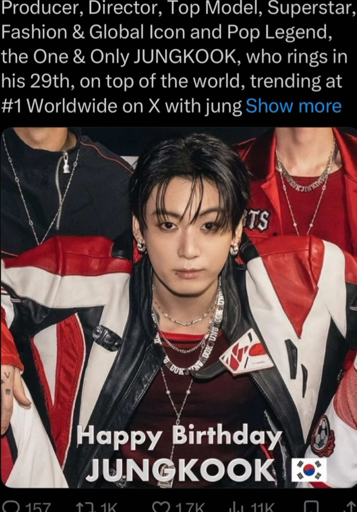 Jungkook 29th birthday World Music Awards