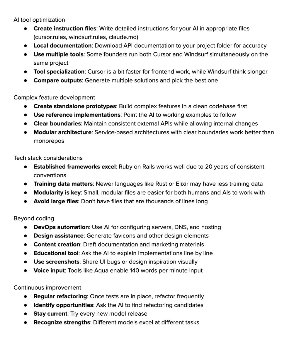 YC guide to vibe coding (photo 2 of 2)