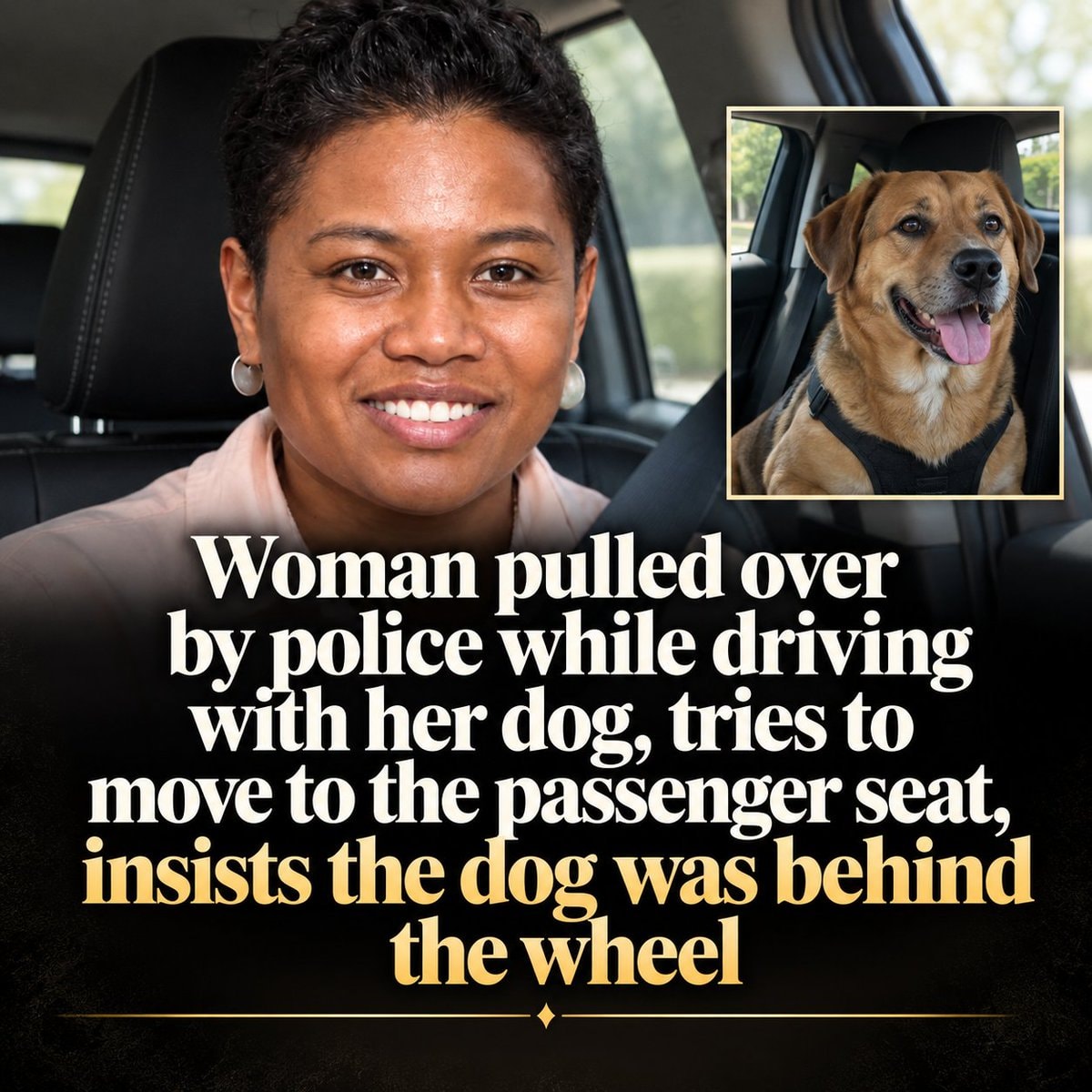 Woman claims dog was driving after traffic stop Woman claims dog was driving after traffic stop