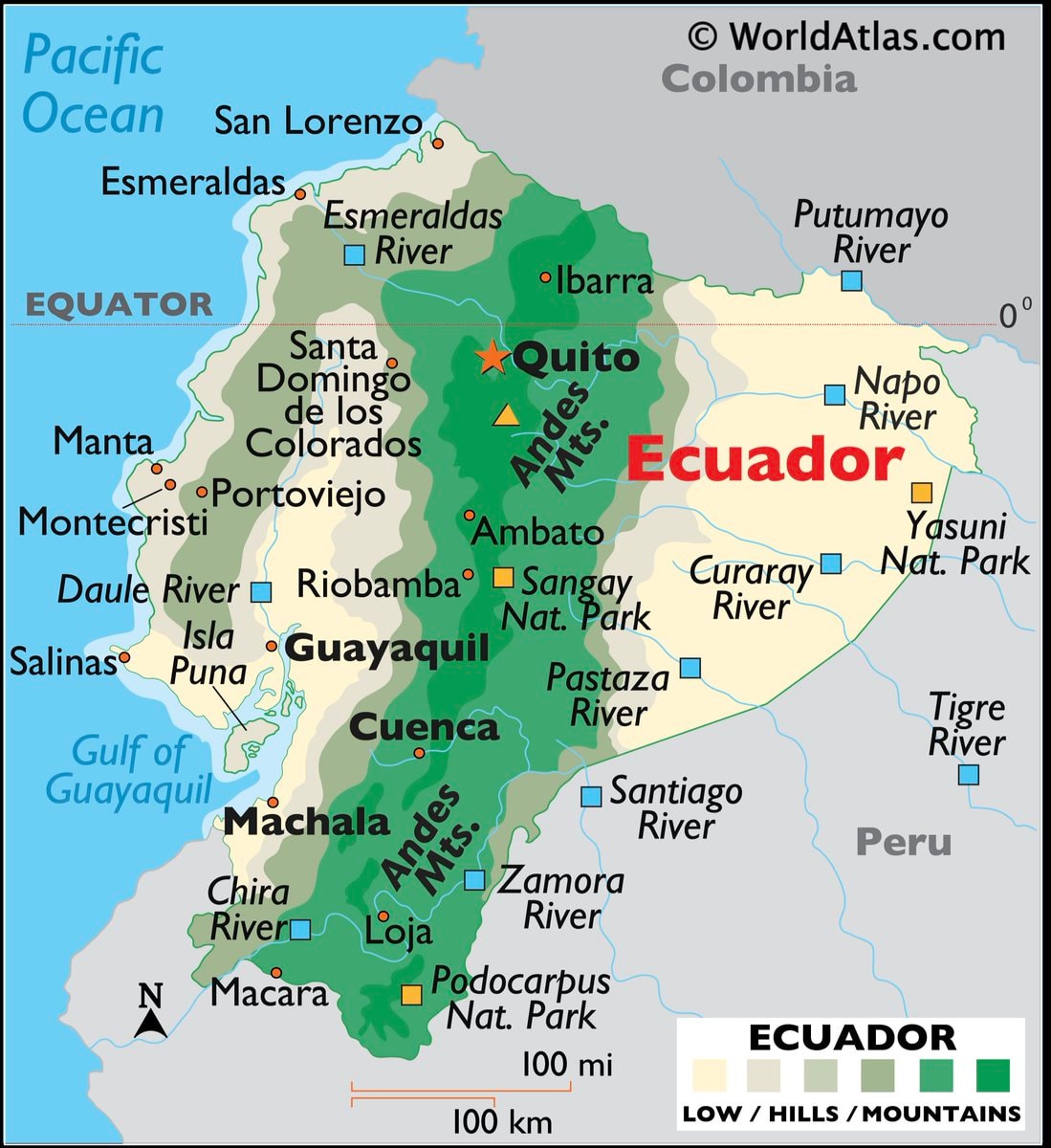 Ecuador map and facts