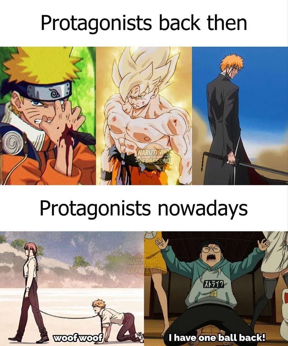 anime protagonist evolution meme