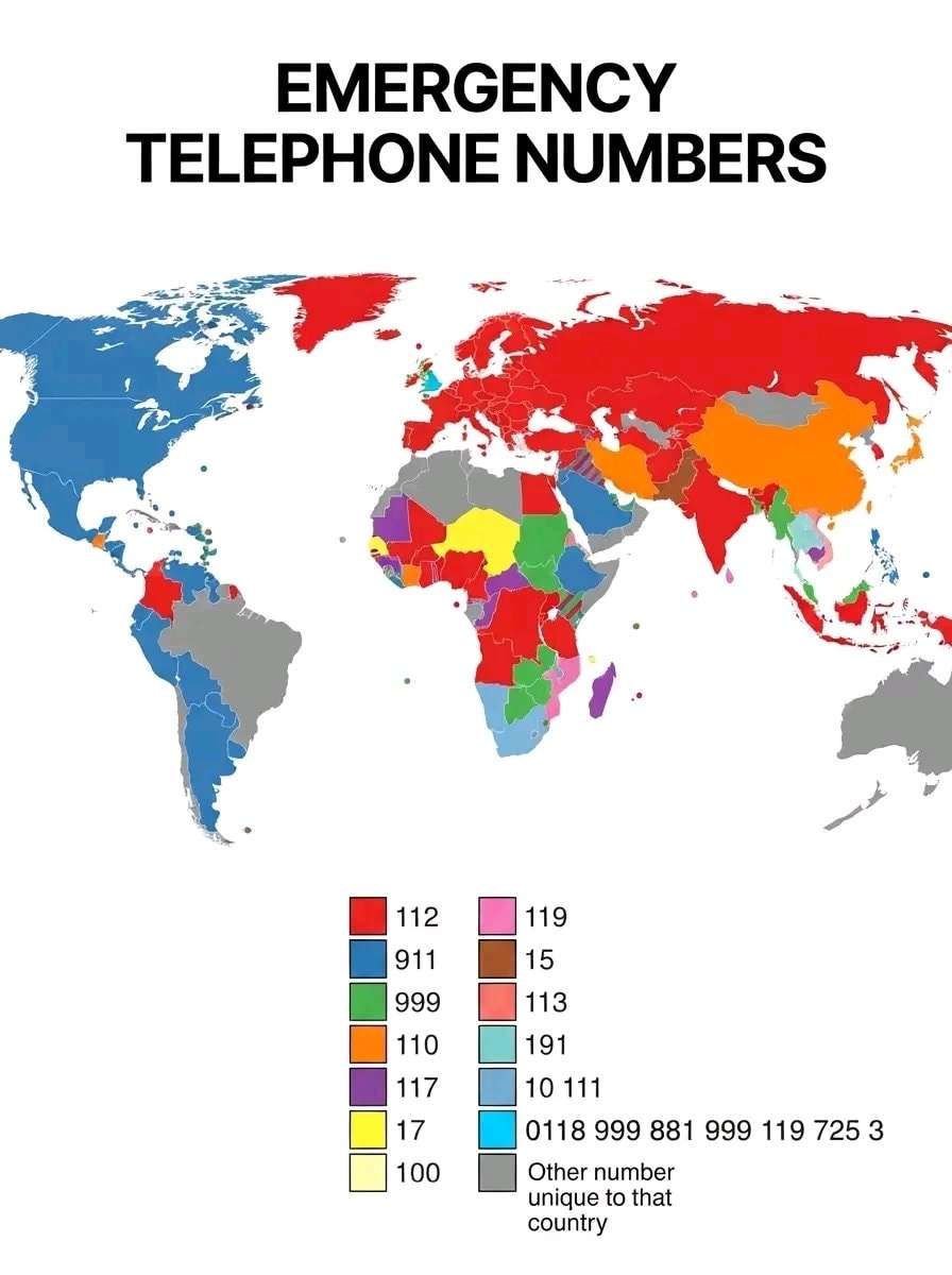 Emergency Telephone Numbers map