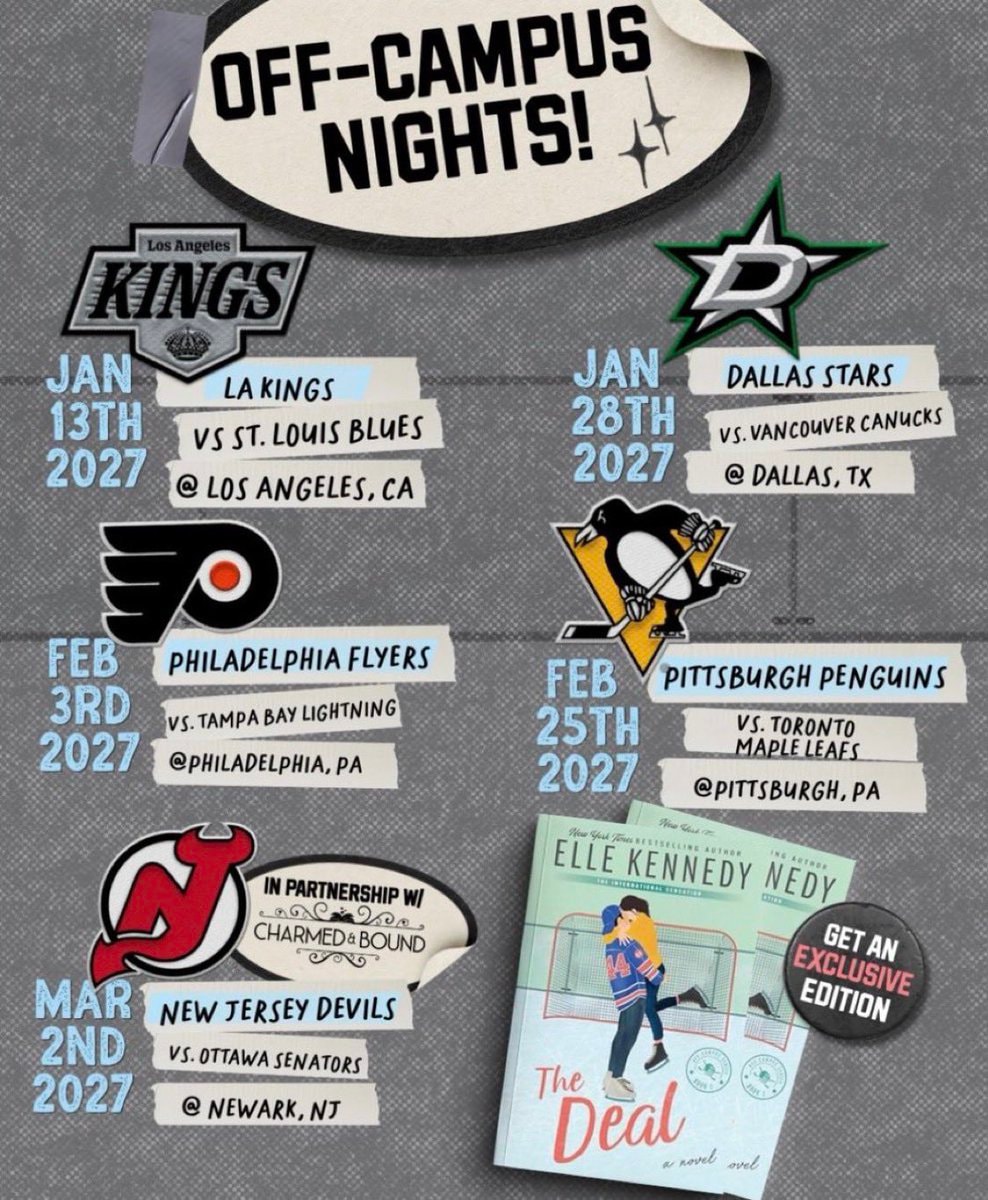 Elle Kennedy Off-Campus NHL ticket packages