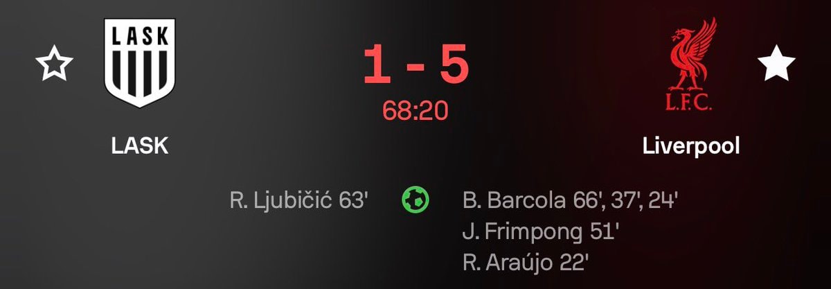 Bradley Barcola hat-trick Liverpool Bradley Barcola hat-trick Liverpool