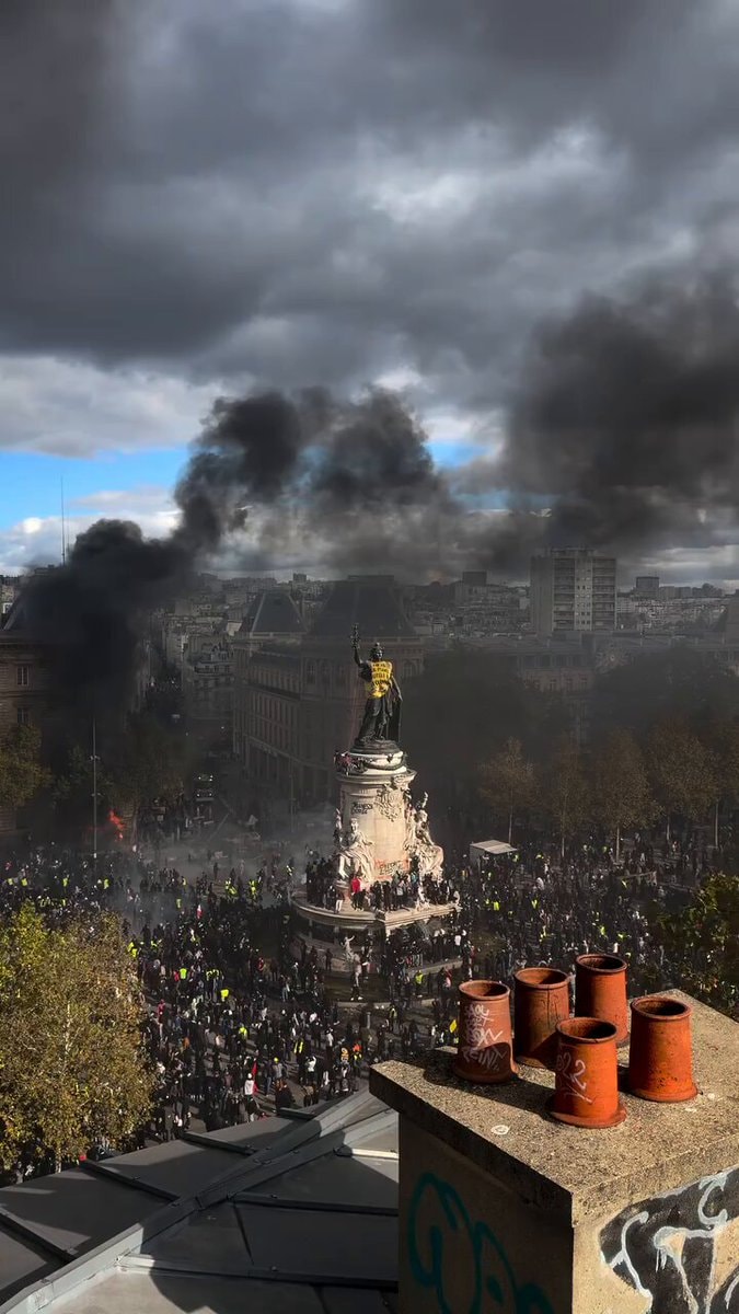 Paris France crowd gathering
