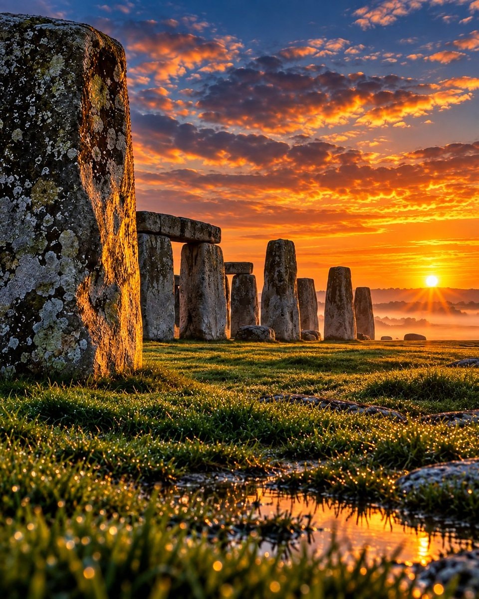 Stonehenge autumn equinox sunrise