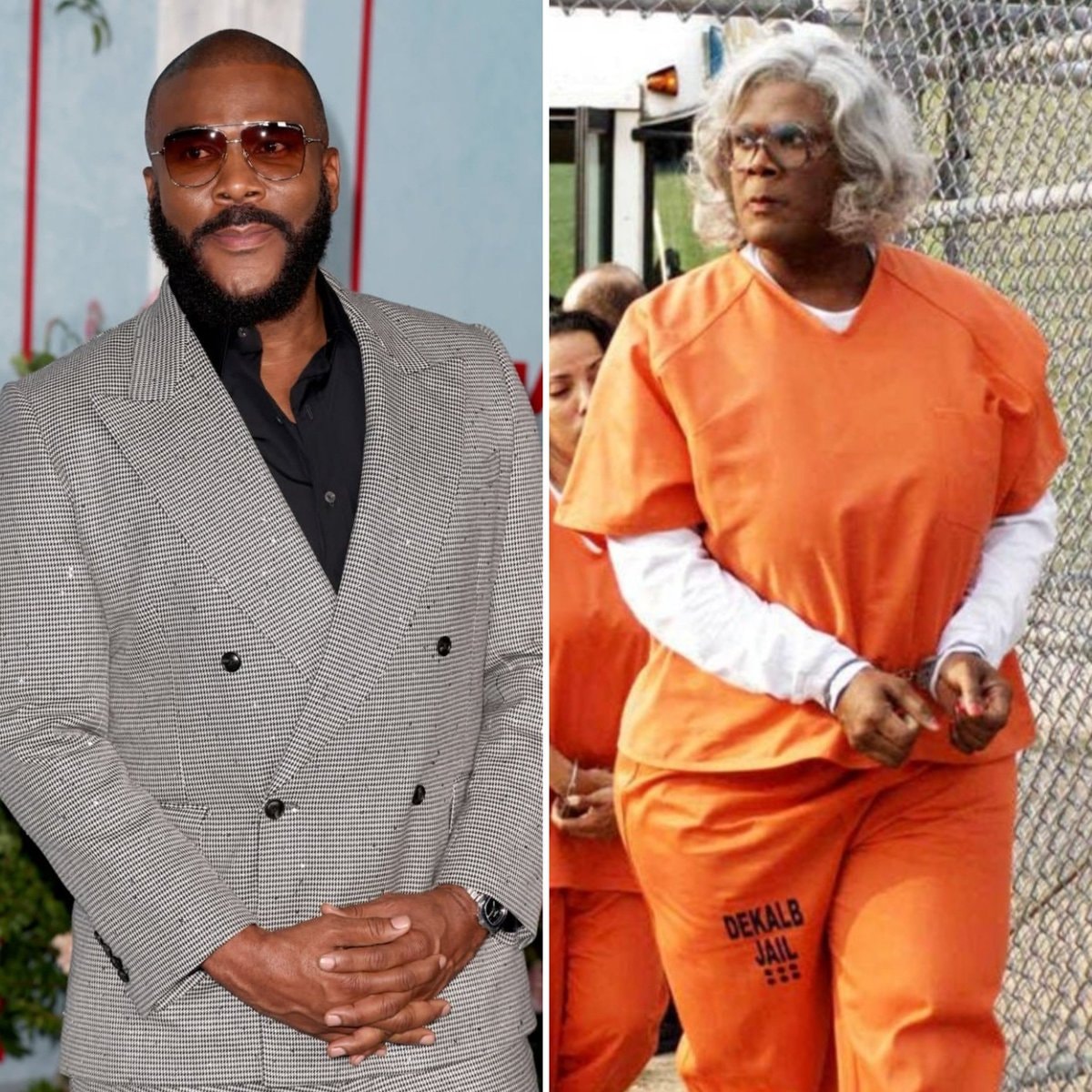 Tyler Perry vs Madea split screen