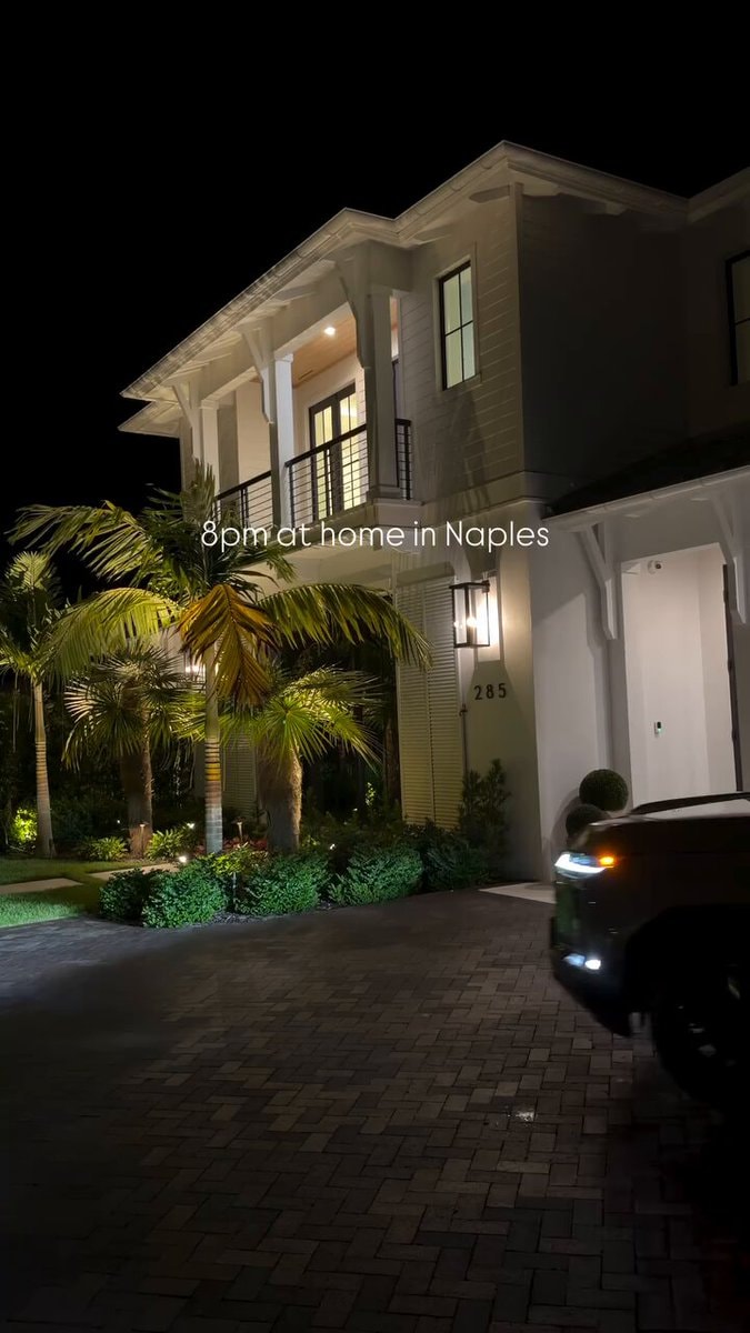 Naples home at night