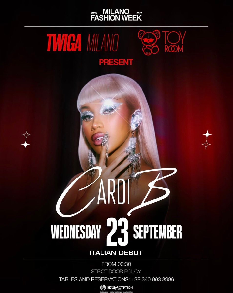 Cardi B Italian debut Twiga Milano