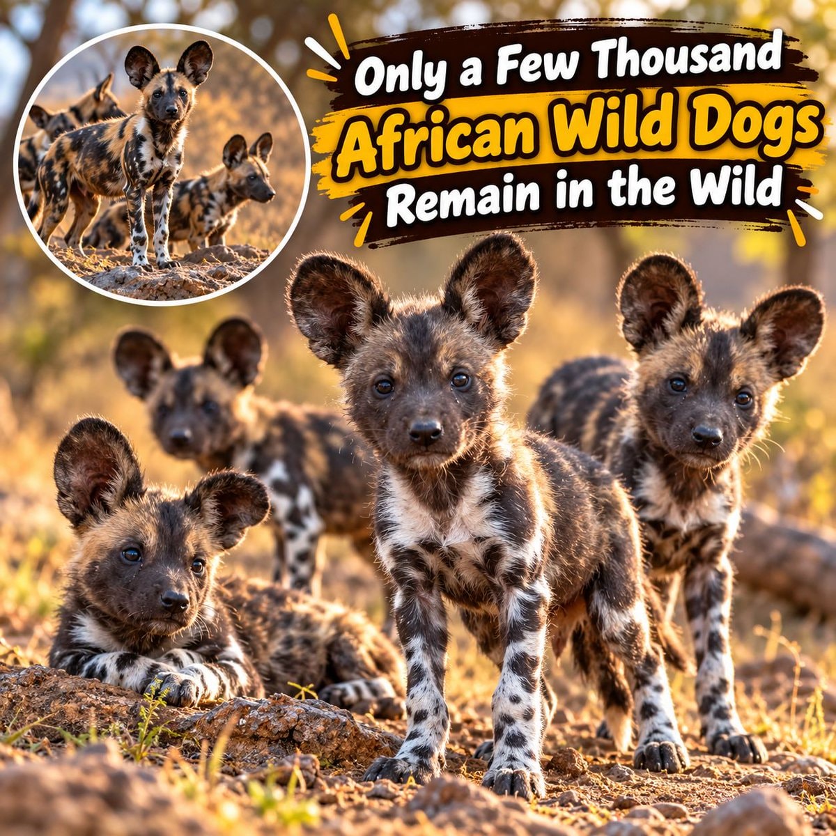 African wild dog puppies African wild dog puppies