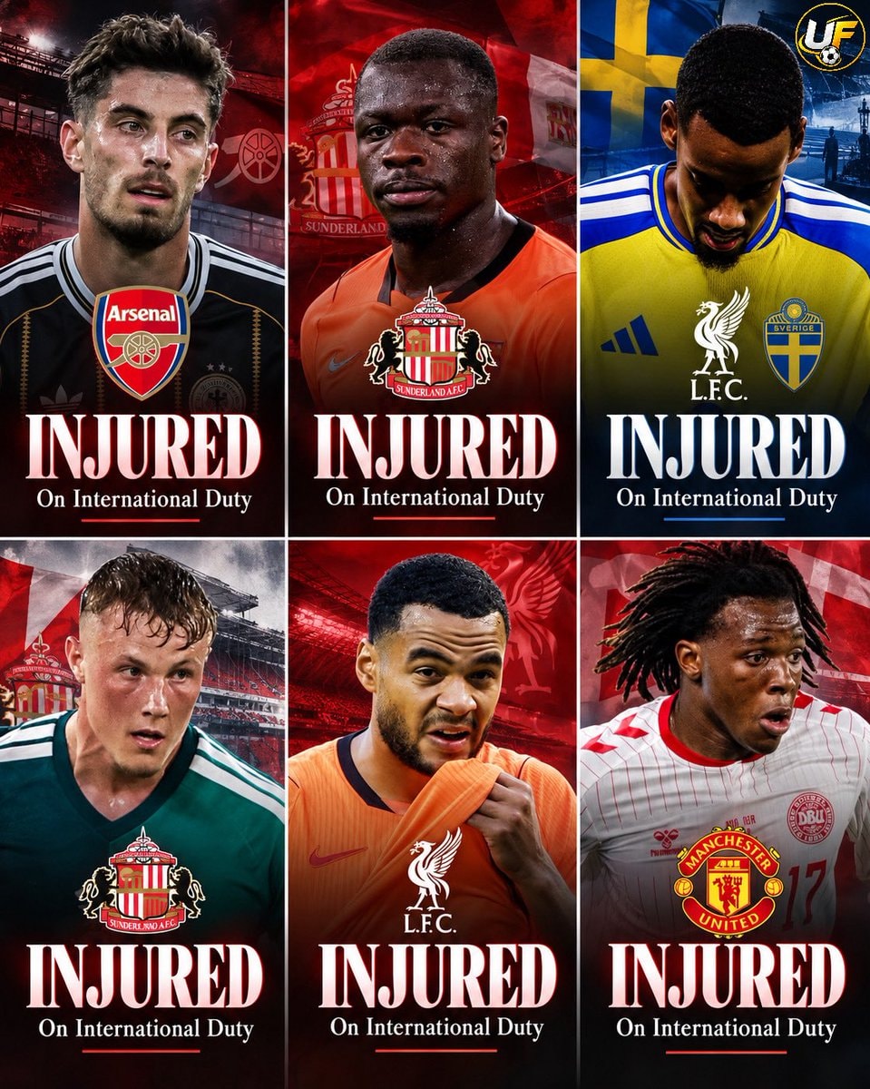 Premier League players injured on international duty