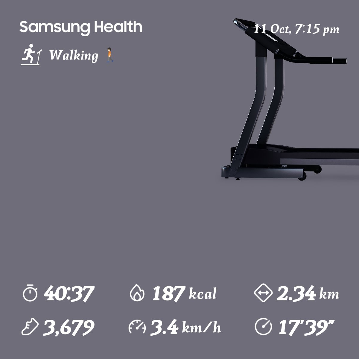 Samsung Health walking workout metrics