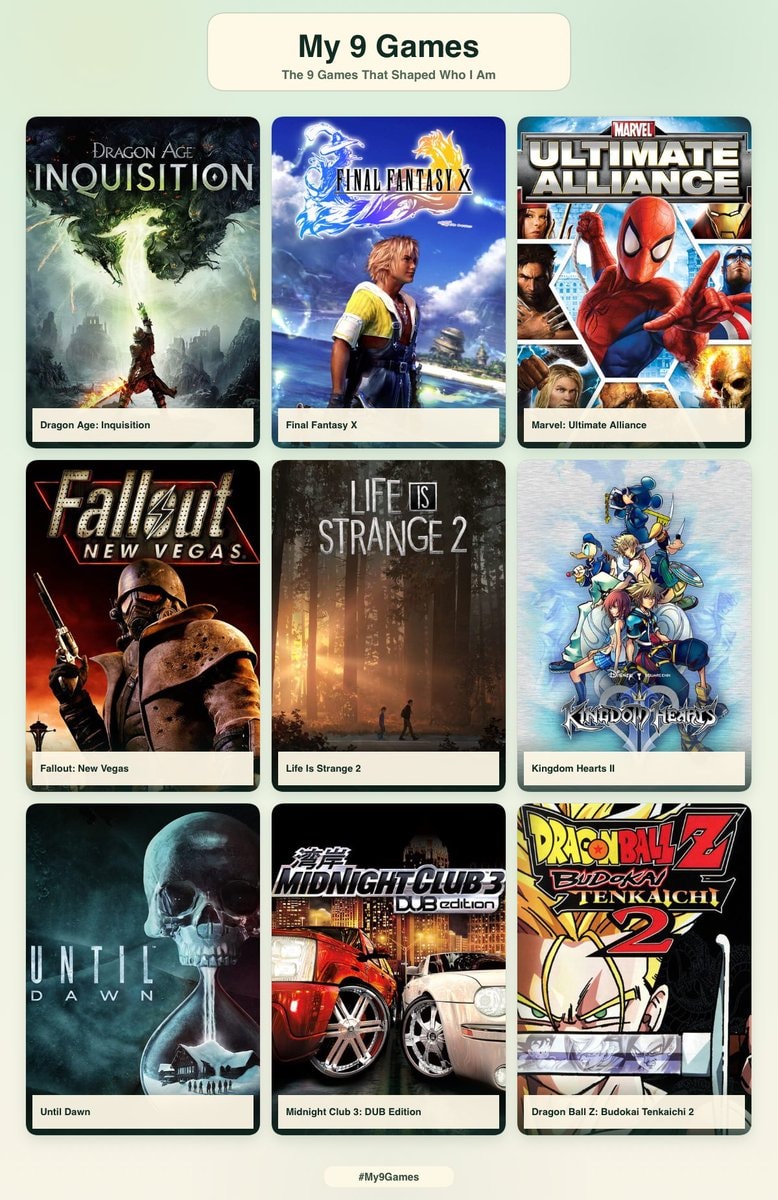 9 games that shaped me