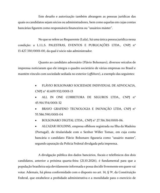 Lula and Flávio Bolsonaro secrecy proposal (photo 3 of 4)