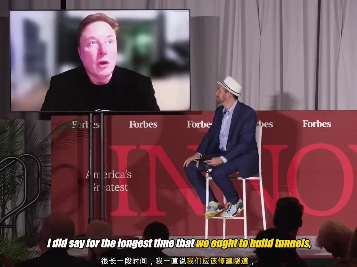 Elon Musk Forbes tunnel talk
