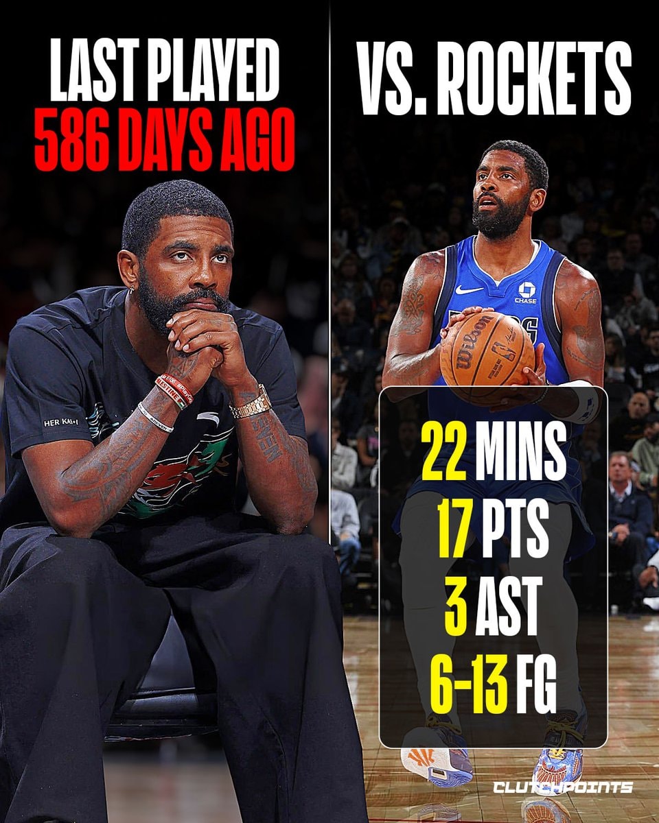 Kyrie Irving return 586 days