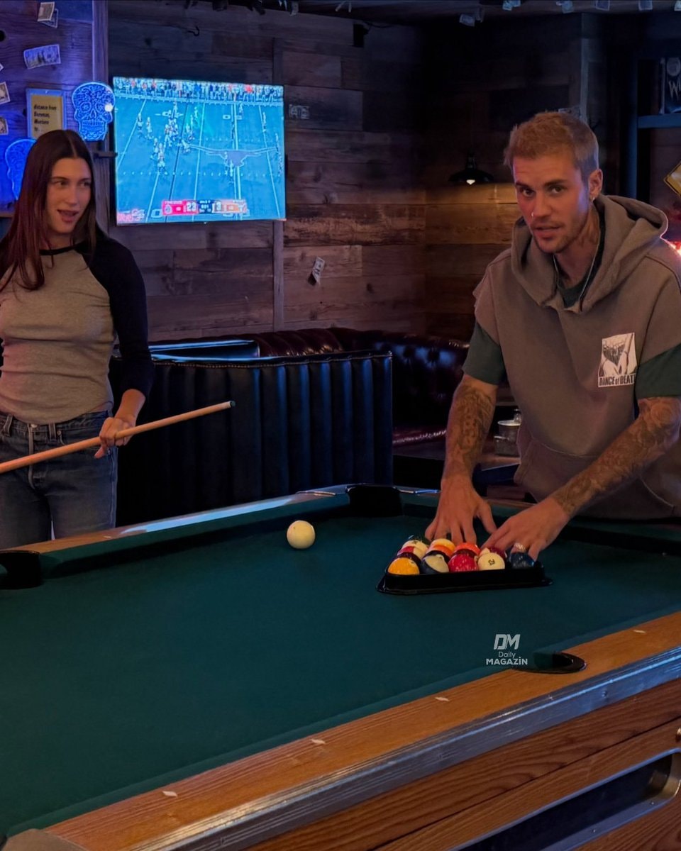 Hailey Bieber Justin Bieber billiards