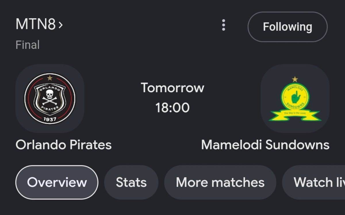 MTN8 Final soccer match announcement