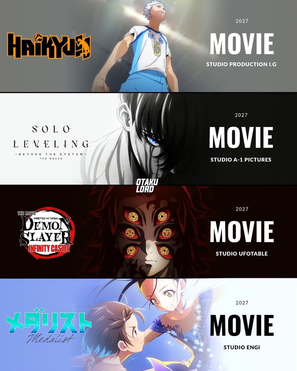 Anime movies 2027 lineup Haikyuu Solo Leveling