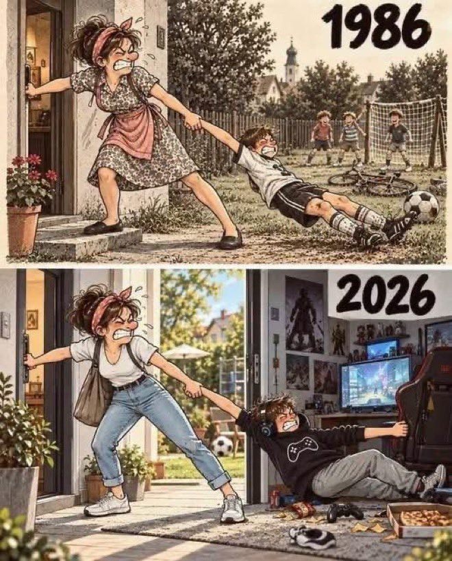 mother and son contrast