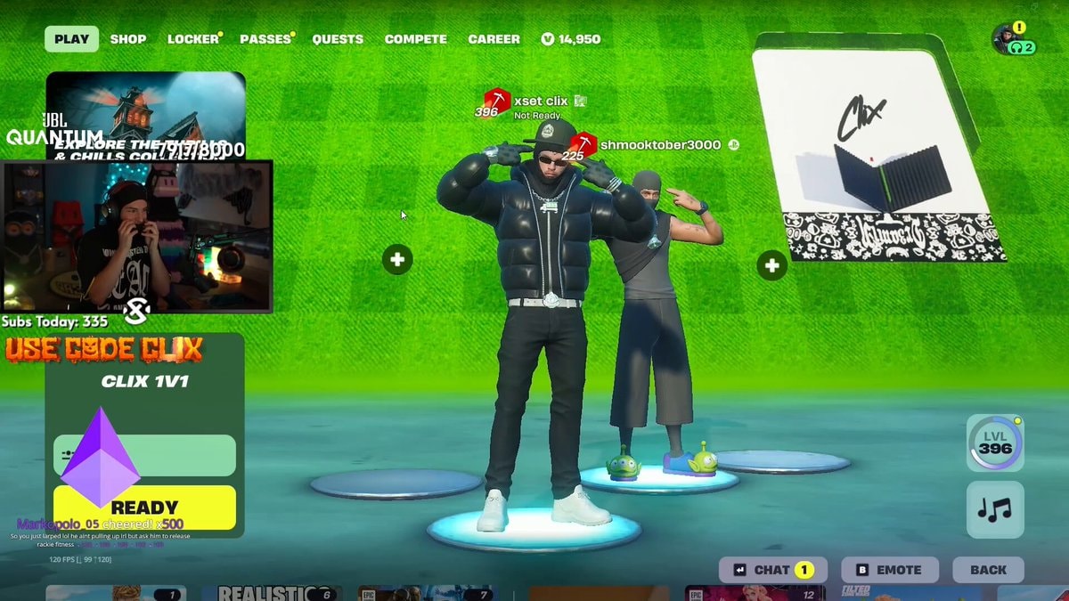 Clix meets Yeat in Fortnite