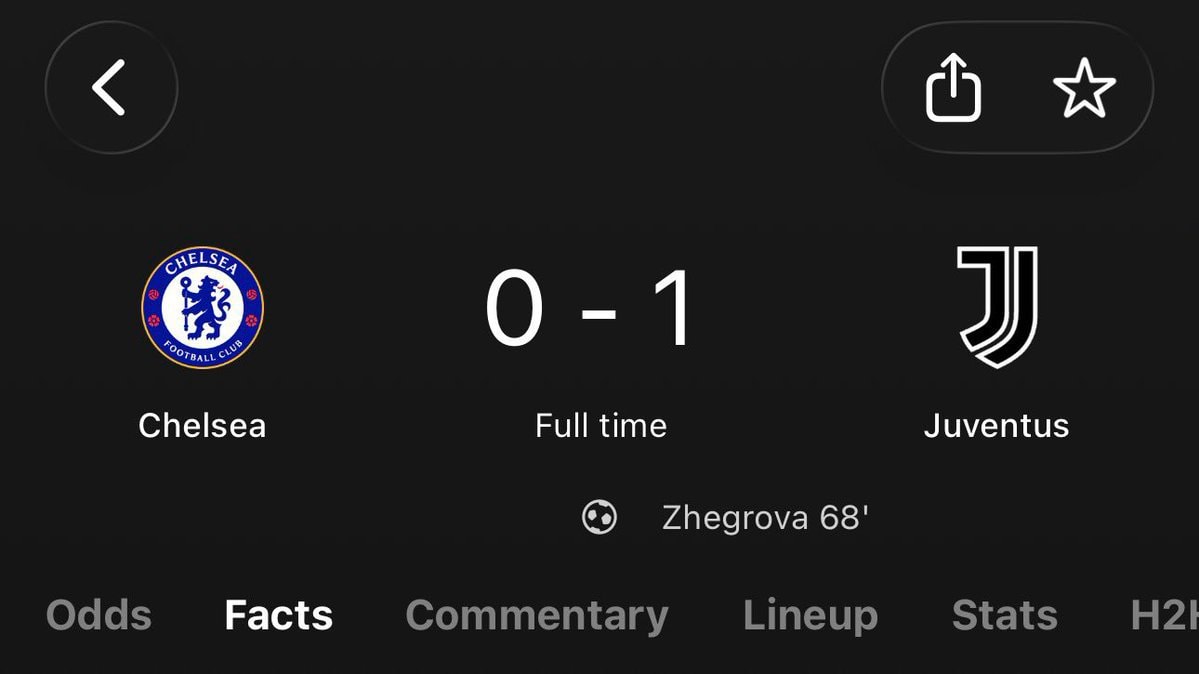 Chelsea Juventus 0-1 Zhegrova goal