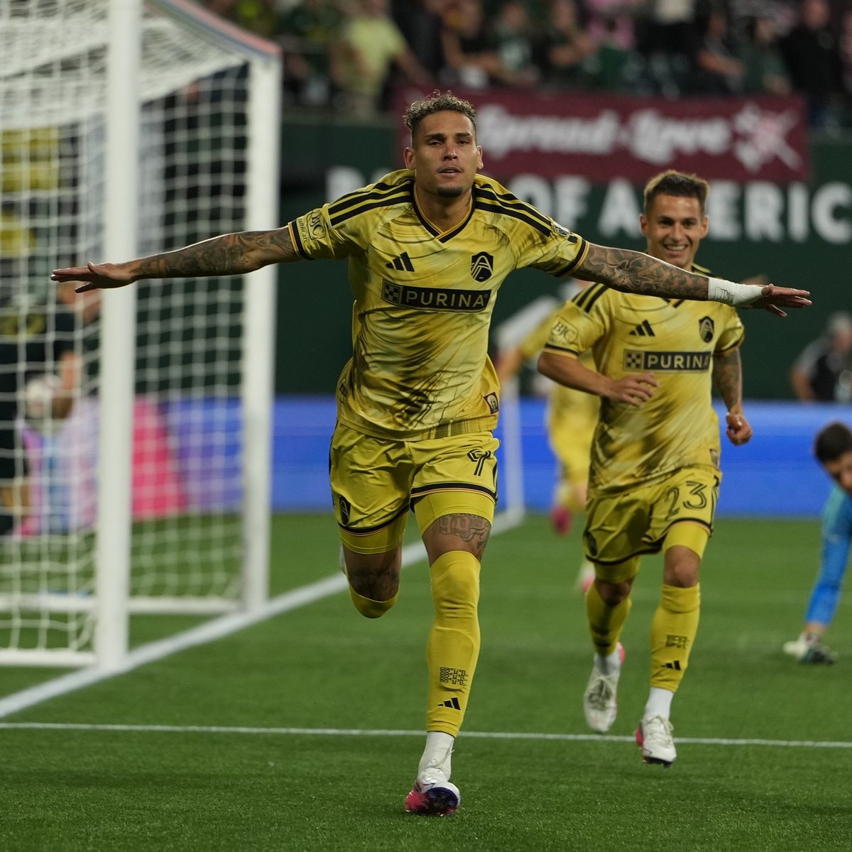 Rafael Navarro celebrates for St Louis City