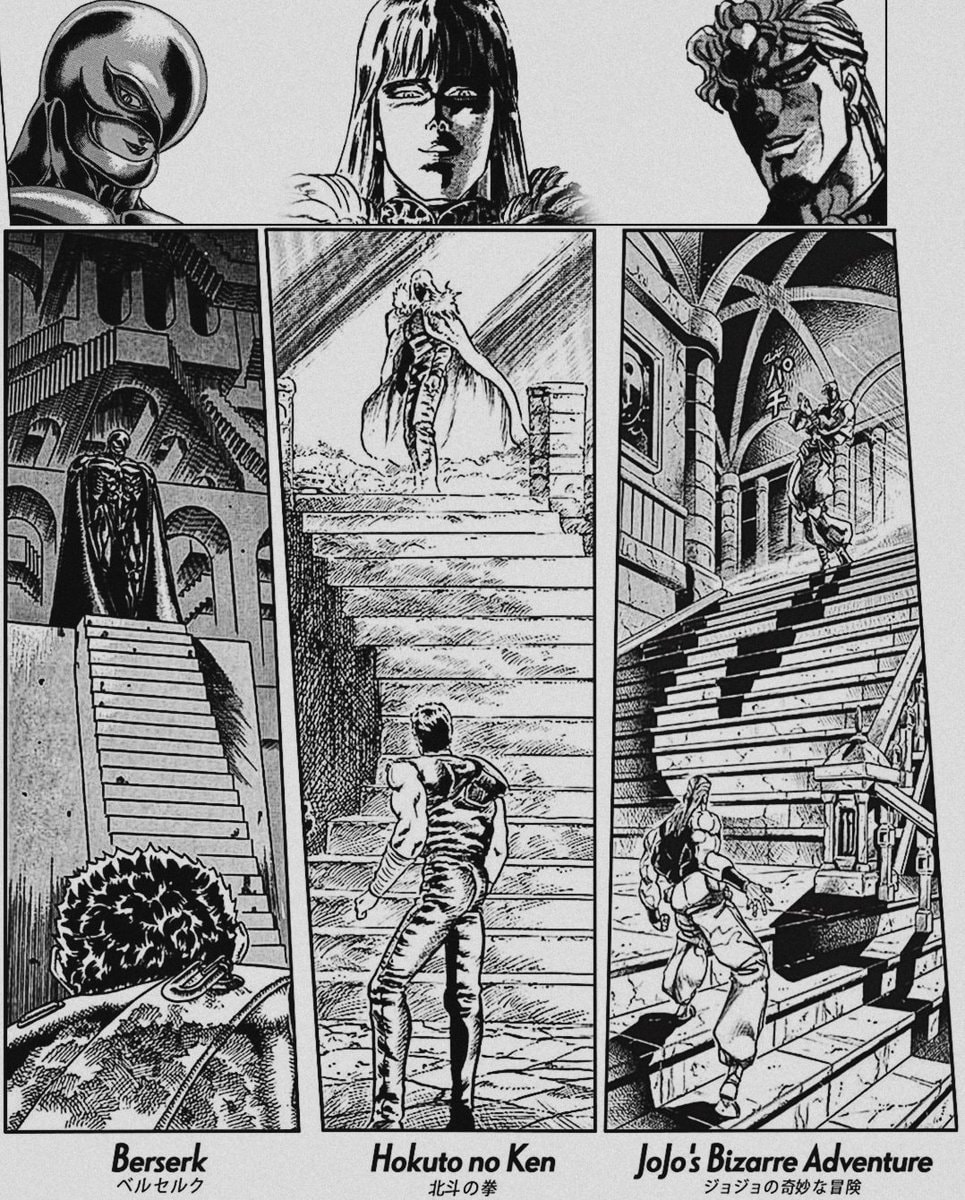 manga panel split into three sections
