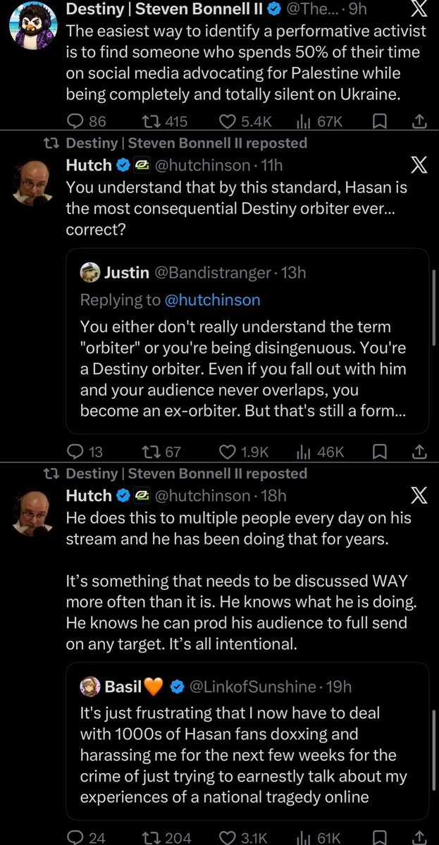 Destiny and Hutch debate activism