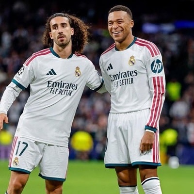Cucurella and Mbappé Ballon d'Or London