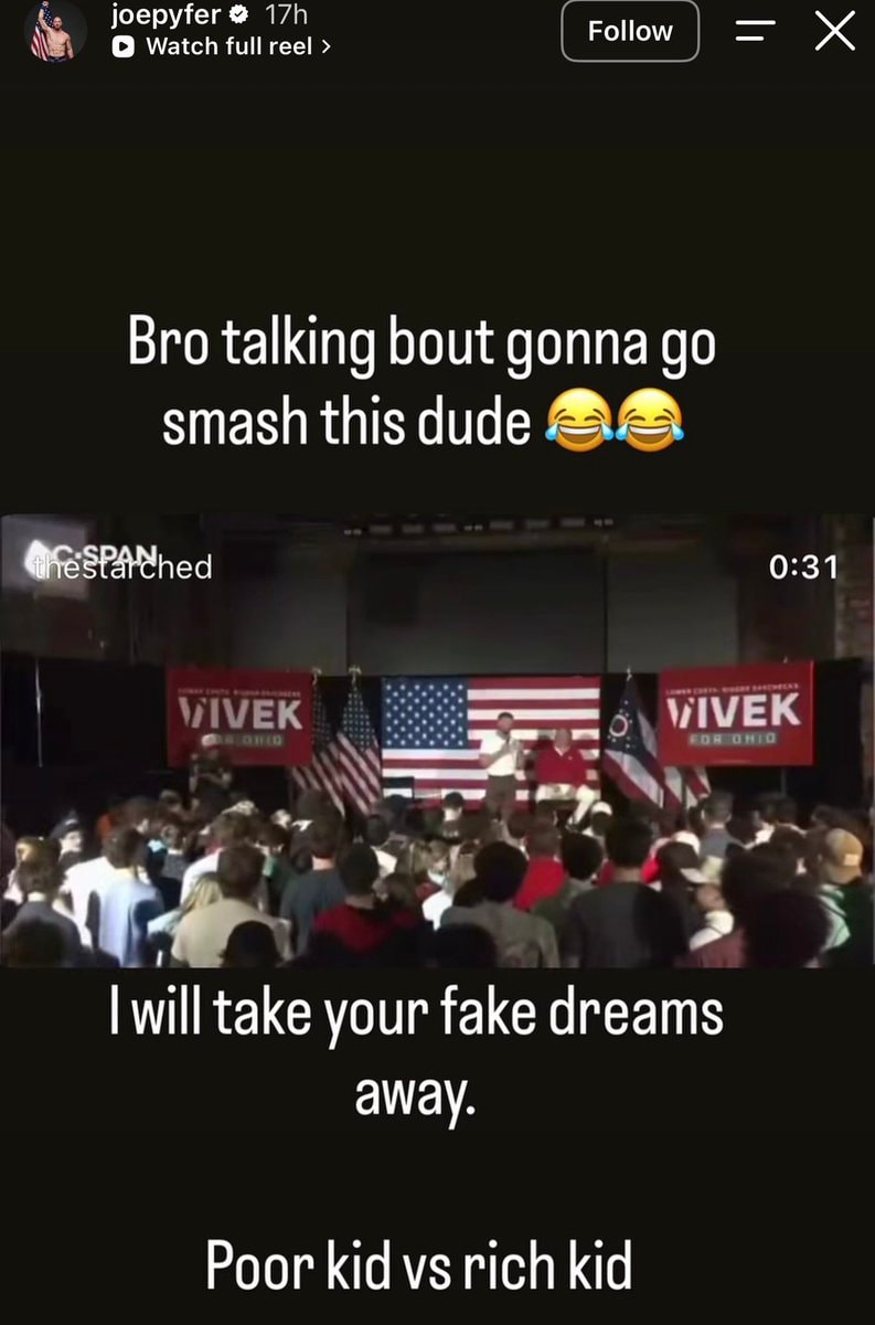 Joe Pyfer political rally reaction