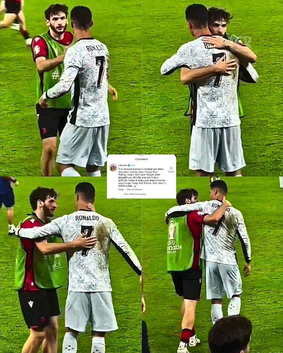 Cristiano Ronaldo Khvicha Kvaratskhelia embrace