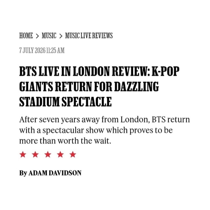 BTS London concert Rolling Stone 5/5 (photo 2 of 2)