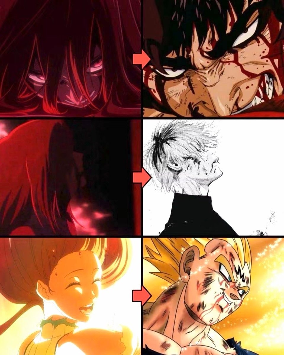 Anime character transformation comparison Anime character transformation comparison