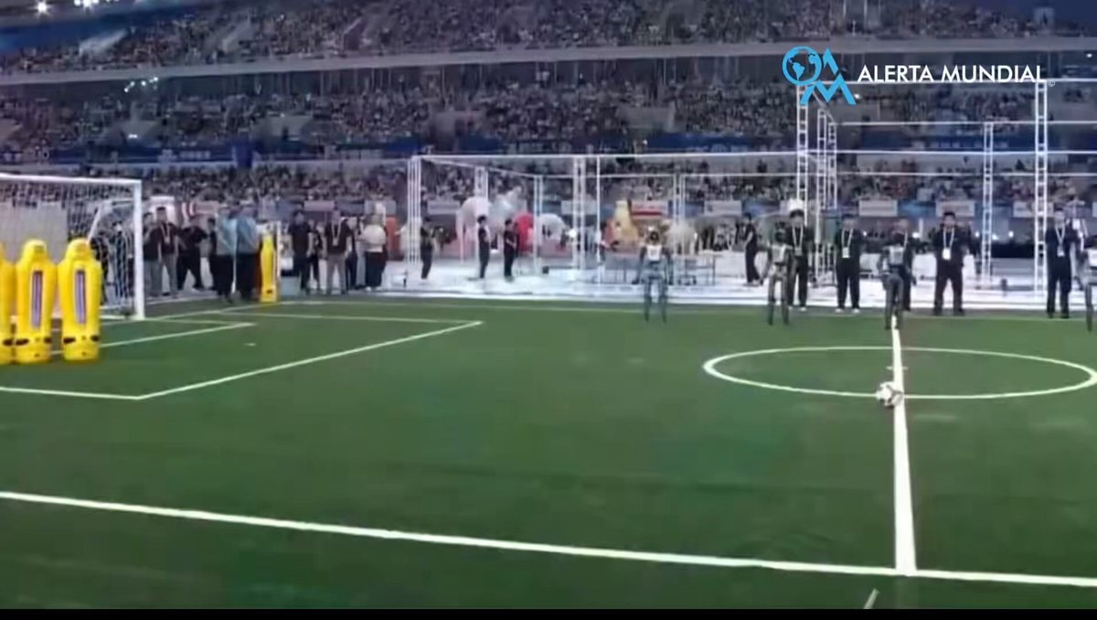 Robot Games humanoid robot celebration