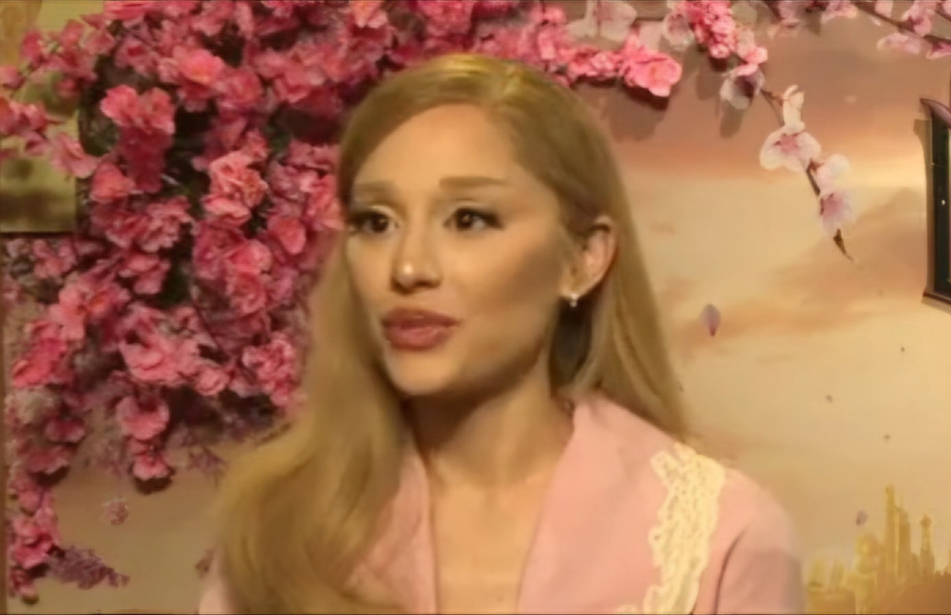 Ariana Grande during an interview to promote Wicked (2024)