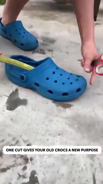 Repurpose old Crocs for garden watering