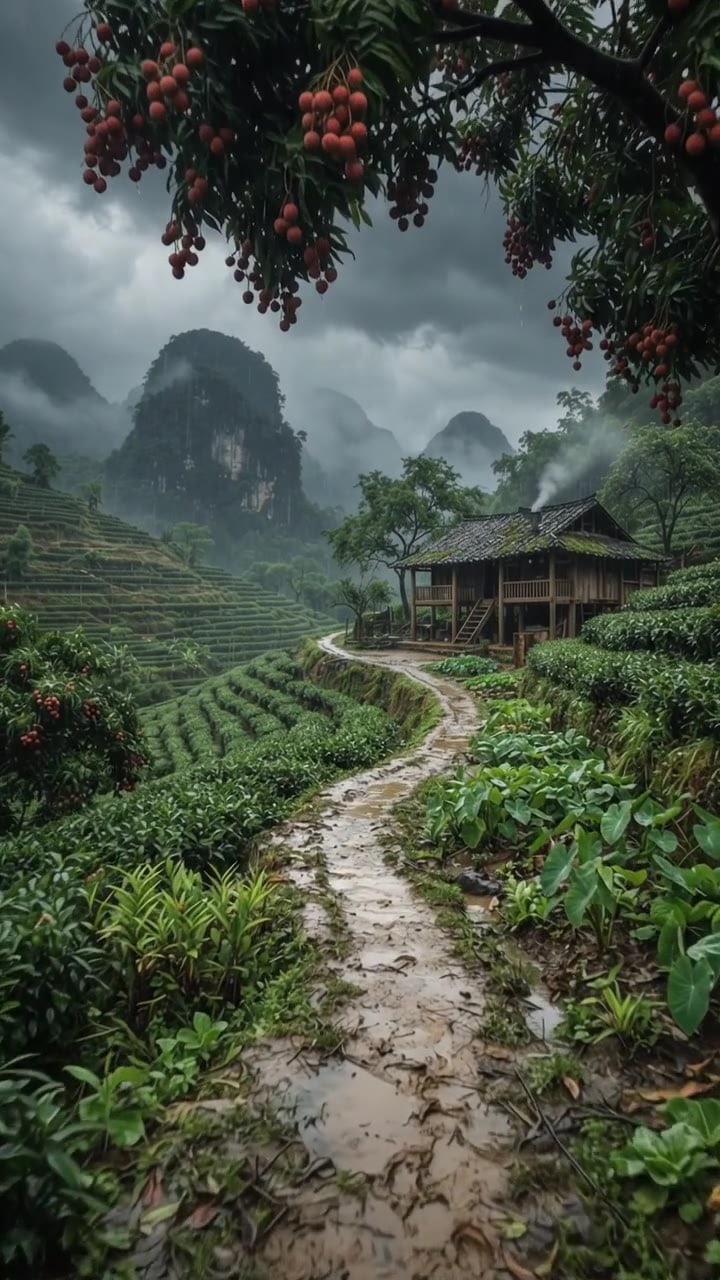 Walking Through Heaven – Rainy Tea Plantations in Vietnam 🌧️🇻🇳