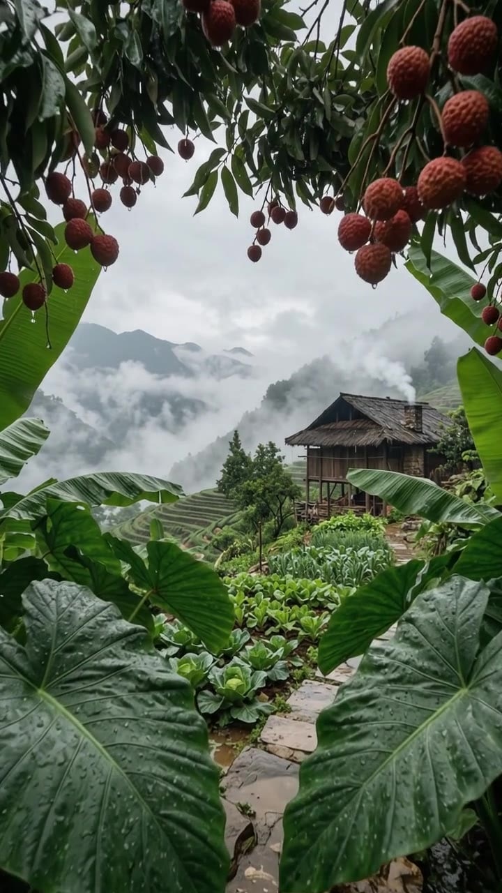 Look Up – This Vietnam Rainforest Village is INSANE 🍒🌧️