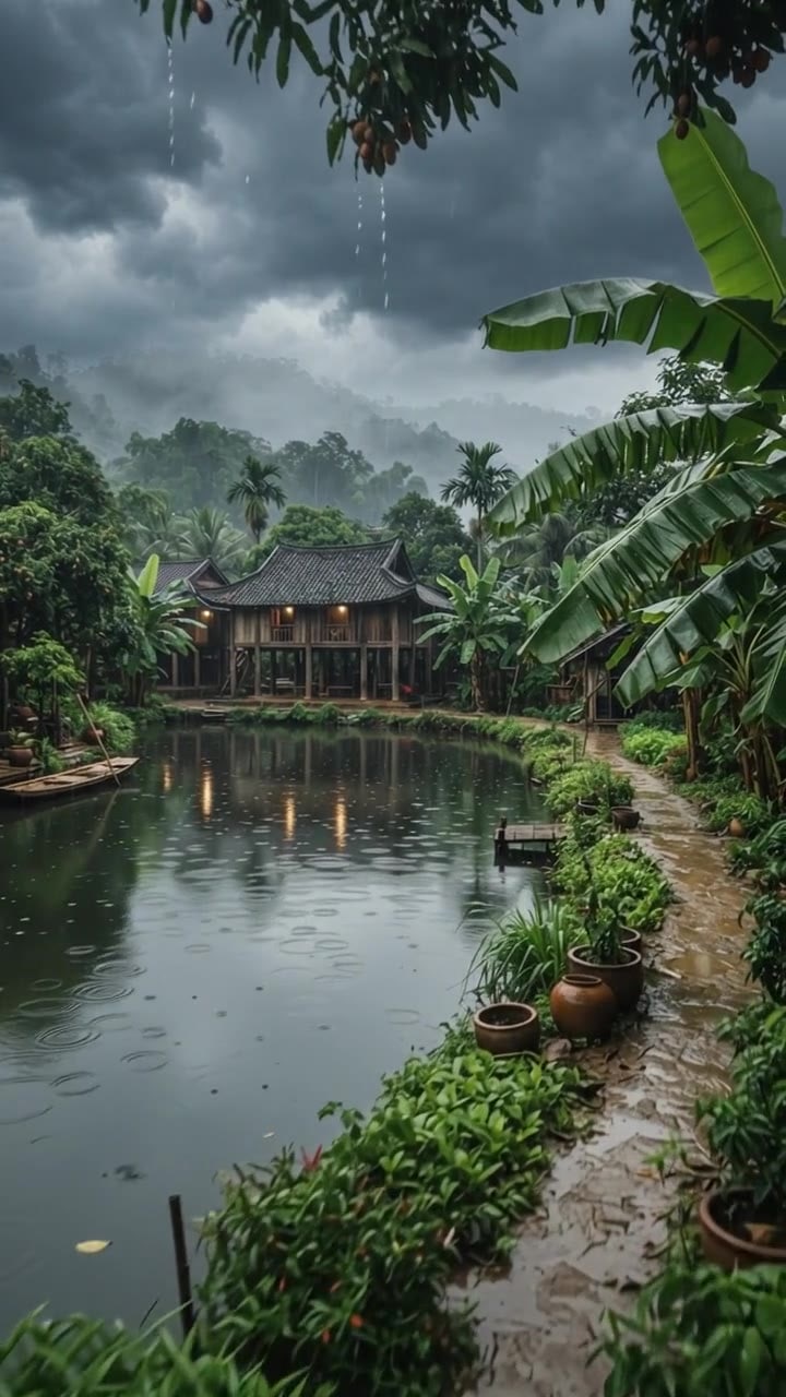 This Pond in Vietnam Reflects Pure Paradise 🌧️🏡