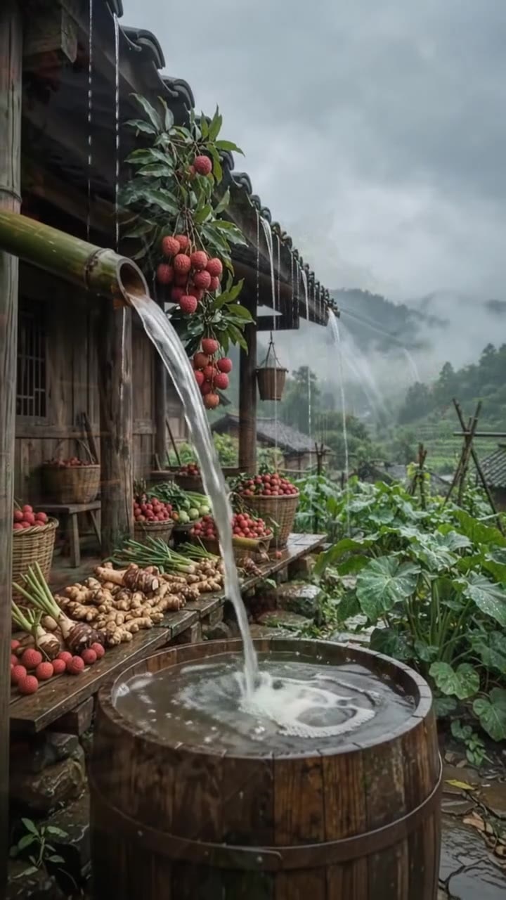 Fresh Harvest Under the Rain – Vietnam Village Life 🇻🇳🌧️