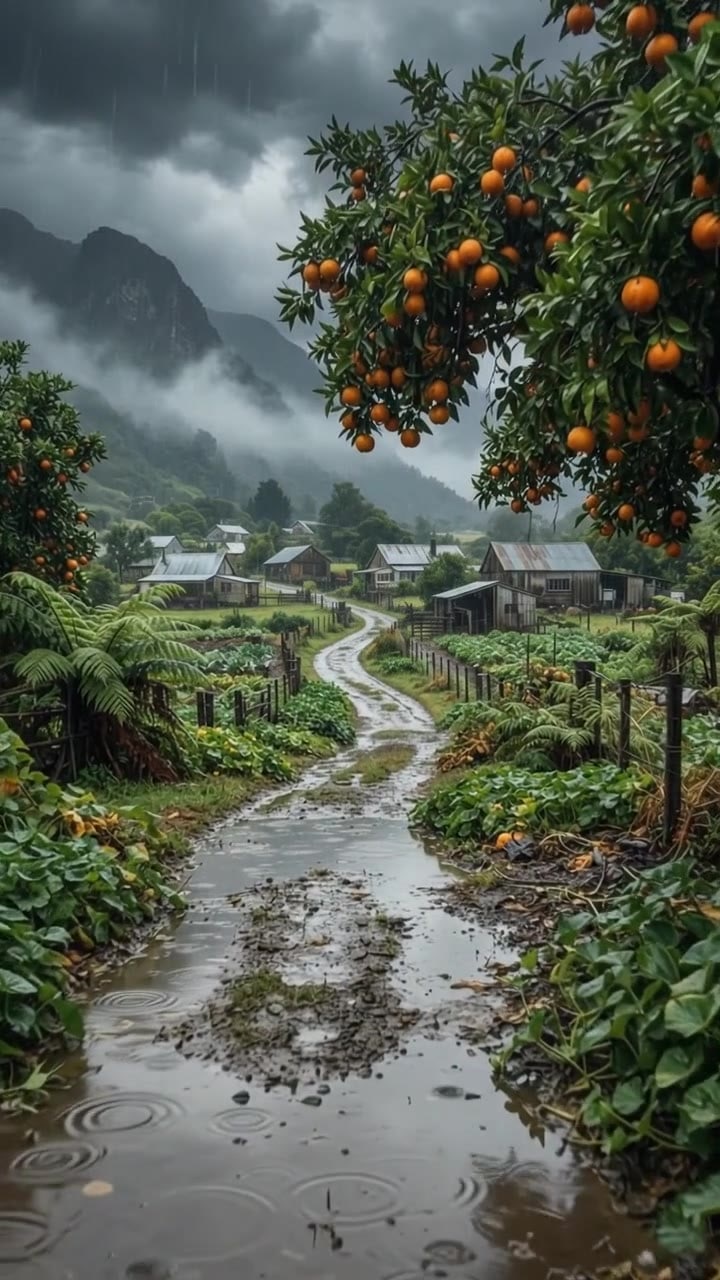 The most satisfying rainstorm you’ll see today 🌧️🍊